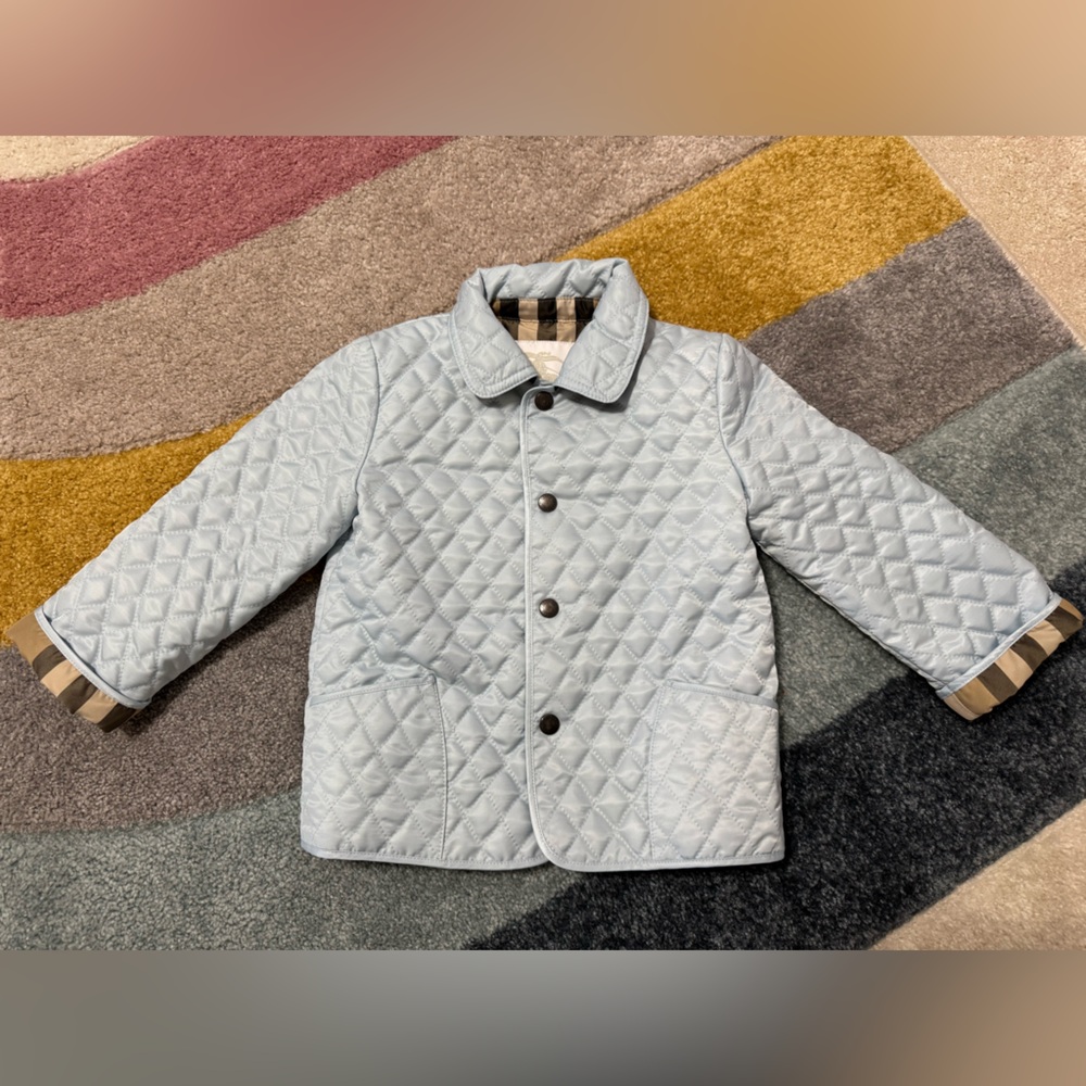 Burberry Childrens Light Blue Quilted Puffer Jacket- Almost NEW- 24M